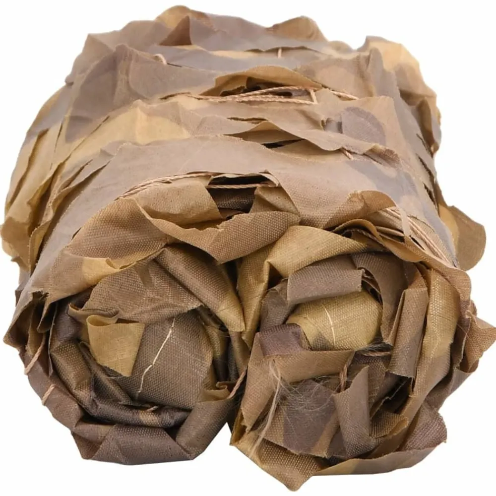 Camouflagenet met opbergzak 312x140 cm zandkleurig>vidaXL Sale