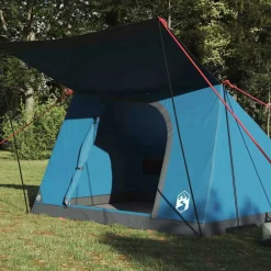 Buitensport*vidaXL Camping Tent met dak met opslag 282 x 225 x 154 cm taft Blauw