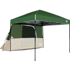 Buitensport*vidaXL Camping Tent Set met dak met opslag 2 pcs Taffeta en Stof Groen