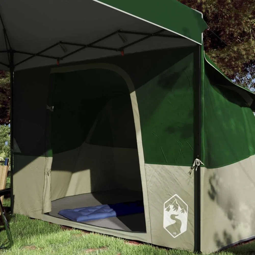 Buitensport*vidaXL Camping Tent Set met dak met opslag 2 pcs Taffeta en Stof Groen