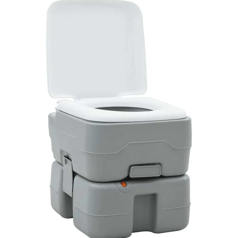 Camping Toilet Grijs en Wit 41,5 x 36,5 x 37,5 cm Polyetheen>vidaXL Discount