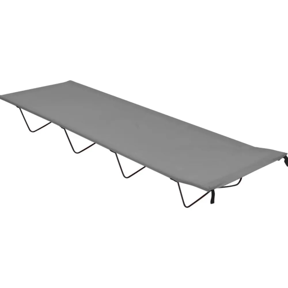 Buitensport*vidaXL Campingbed 180x60x19 cm oxford stof en staal Grijs