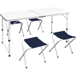 Campingset inklapbaar en verstelbaar 120x60 cm aluminium>vidaXL Outlet