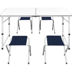 Campingset inklapbaar en verstelbaar 120x60 cm aluminium>vidaXL Outlet