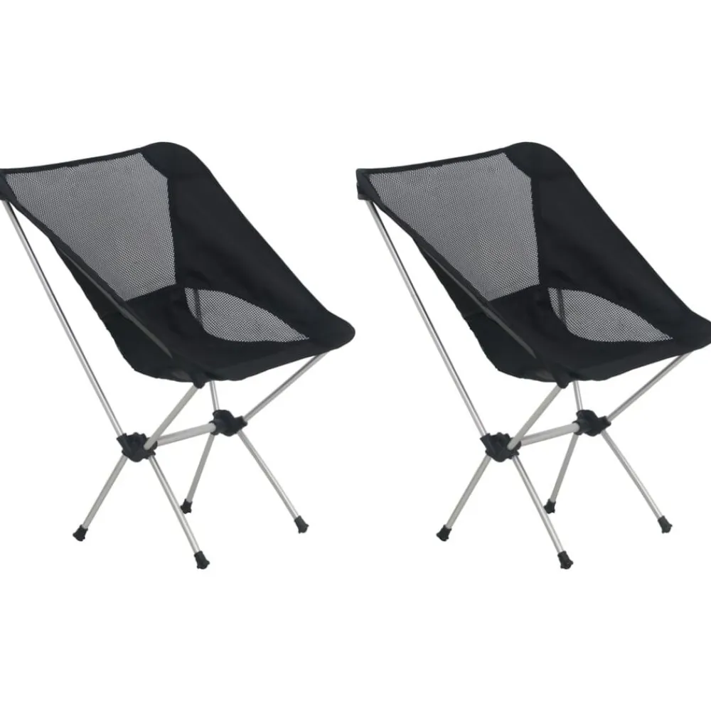 Campingstoelen 2 st met draagtas 54x50x65 cm aluminium>vidaXL New