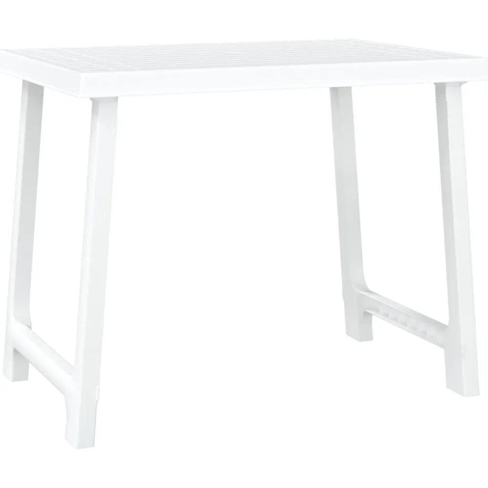Tuinmeubelen*vidaXL Campingtafel hout-look 79x56x64 cm PP Wit