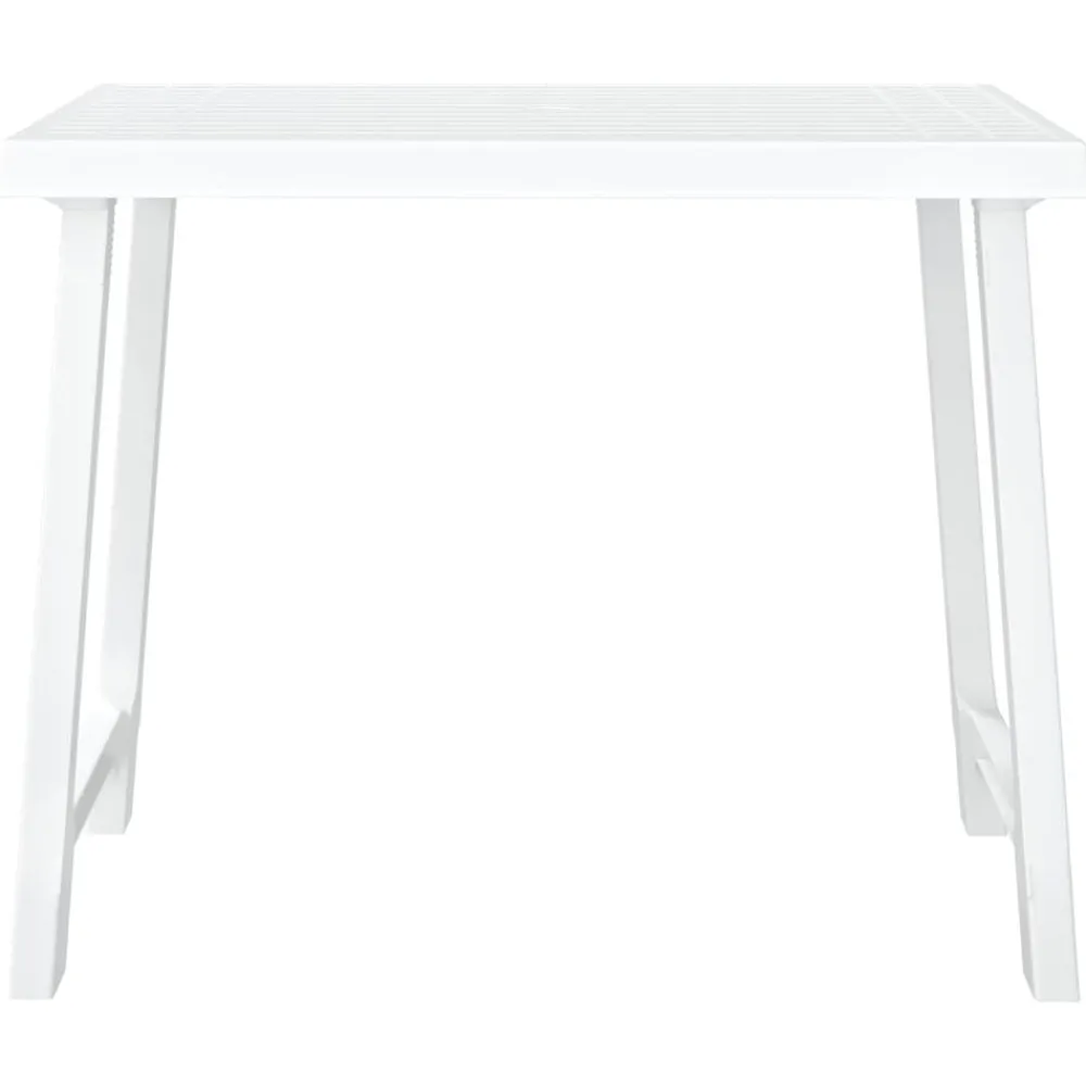 Tuinmeubelen*vidaXL Campingtafel hout-look 79x56x64 cm PP Wit