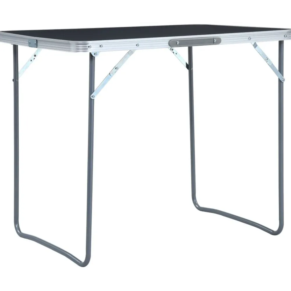 Buitensport*vidaXL Campingtafel inklapbaar met metalen frame 80x60 cm Grijs