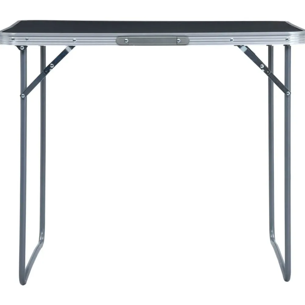 Buitensport*vidaXL Campingtafel inklapbaar met metalen frame 80x60 cm Grijs