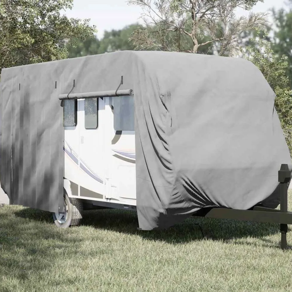 Voertuigonderdelen & -Accessoires*vidaXL Caravanhoes 460x250x220 cm vliesvlies grijs