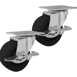 Caster 2 pcs Zwart en zilver 50,7 x 50,7 x 24,4 mm IJs en nylon>vidaXL Discount