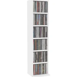 Kasten & Opbergmeubelen*vidaXL Cd-kast 21x20x88 cm bewerkt hout Wit