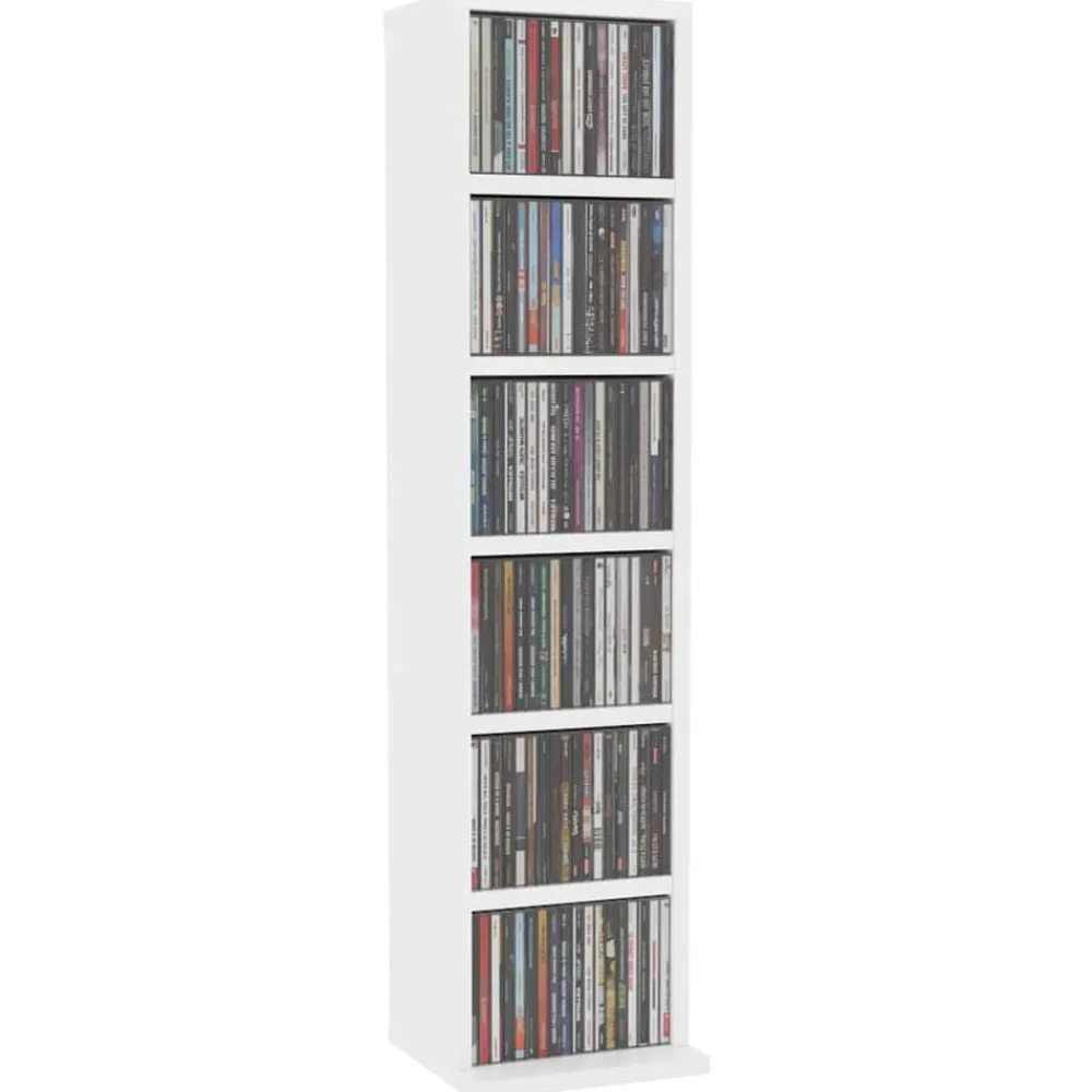 Kasten & Opbergmeubelen*vidaXL Cd-kast 21x20x88 cm bewerkt hout Wit