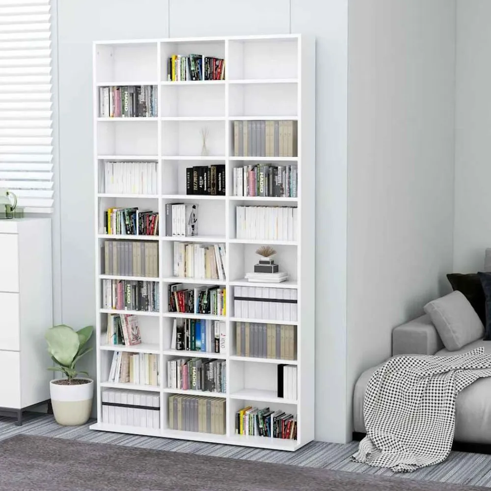 Kasten & Opbergmeubelen*vidaXL Cd-kast 102x23x177,5 cm bewerkt hout Wit