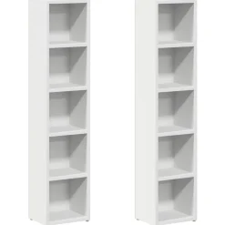 Kasten & Opbergmeubelen*vidaXL Cd-kasten 2 st 21x16x93,5 bewerkt hout Wit