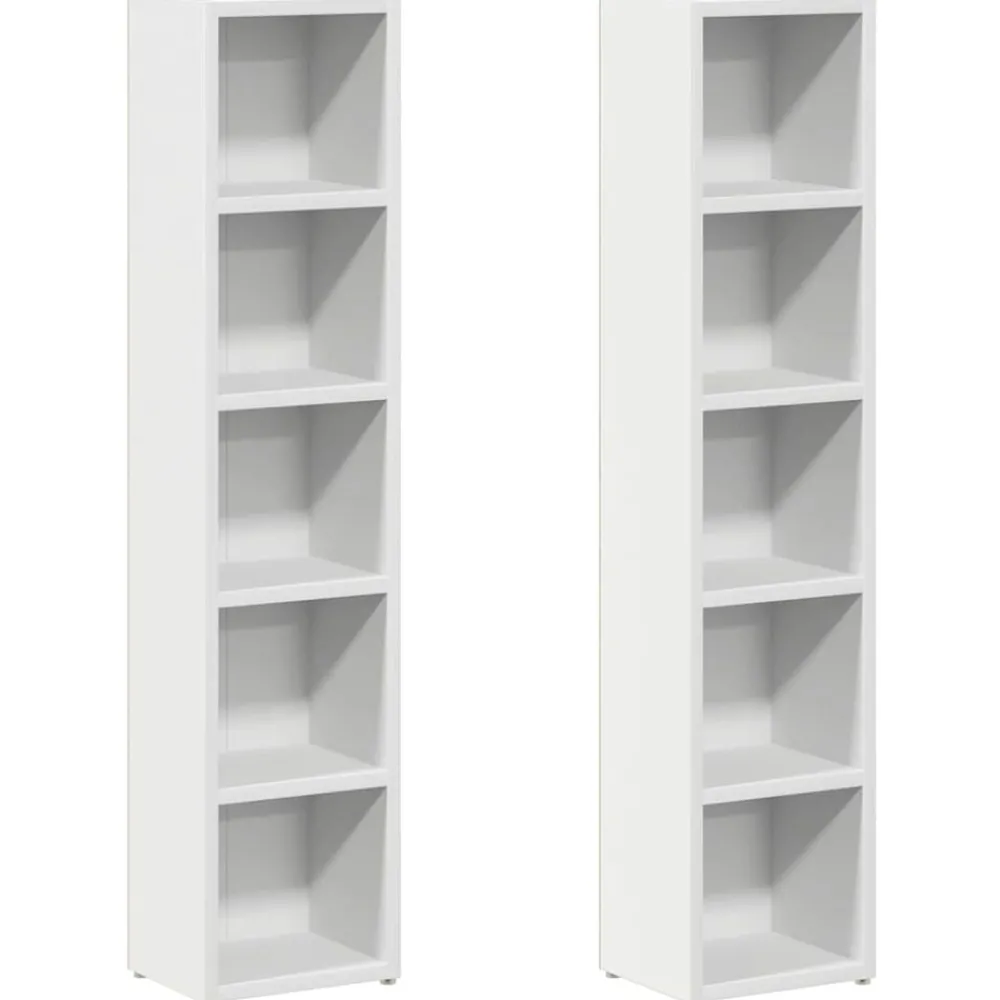 Kasten & Opbergmeubelen*vidaXL Cd-kasten 2 st 21x16x93,5 bewerkt hout Wit