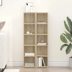 Cd-kasten 2 st 21x16x93,5 spaanplaat kleurig>vidaXL Outlet