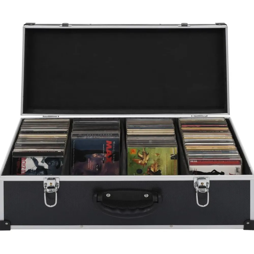 Cd-koffer voor 80 cd's aluminium ABS>vidaXL Clearance