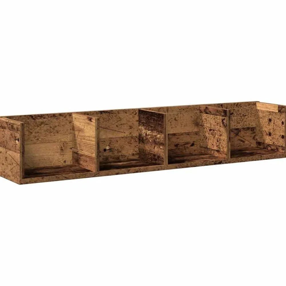 Cd-wandschap 100x18x18 cm bewerkt hout kleurig>vidaXL Hot