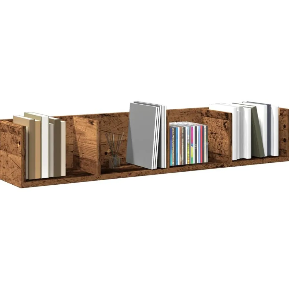 Cd-wandschap 100x18x18 cm bewerkt hout kleurig>vidaXL Hot
