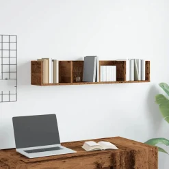 Cd-wandschap 100x18x18 cm bewerkt hout kleurig><noscript><img width=