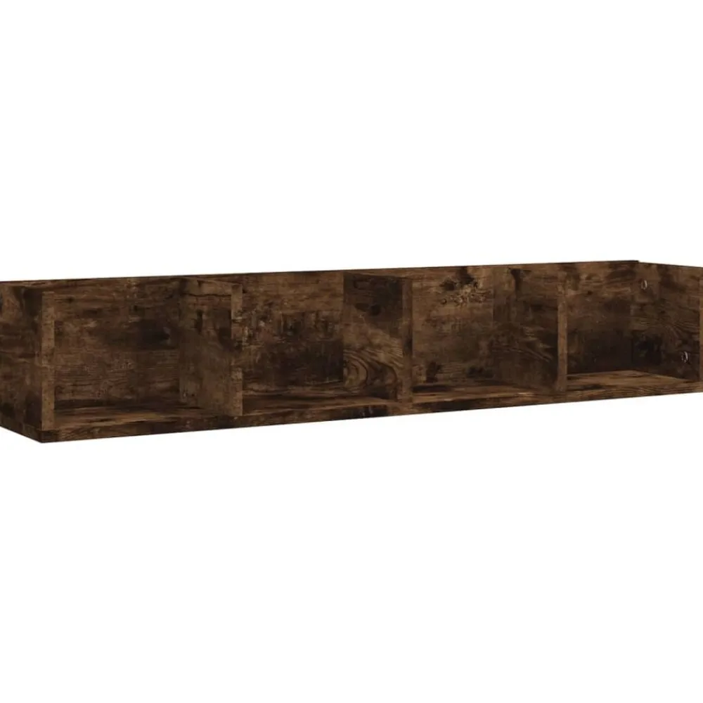 Boekenkasten & Wandplanken*vidaXL CD-wandschap 100x18x18 cm bewerkt hout kleurig Gerookt eiken