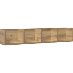 Boekenkasten & Wandplanken*vidaXL CD-wandschap 100x18x18 cm bewerkt hout artisanaal eikenkleurig