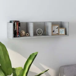 Boekenkasten & Wandplanken*vidaXL Cd-wandschap 75x18x18 cm bewerkt hout Betongrijs