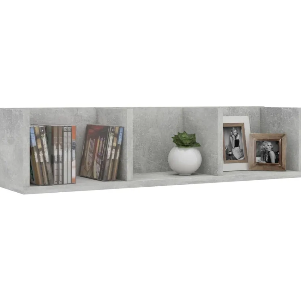Boekenkasten & Wandplanken*vidaXL Cd-wandschap 75x18x18 cm bewerkt hout Betongrijs