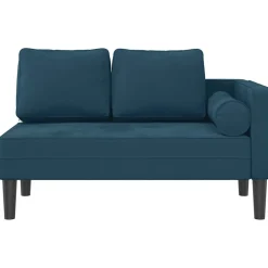 Stoelen*vidaXL Chaise longue met kussens fluweel Blauw