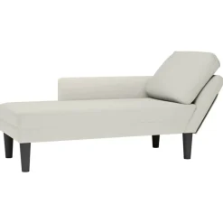 Stoelen*vidaXL Chaise longue met kussen&rechterarmleuning fluweel crèmekleurig Crème