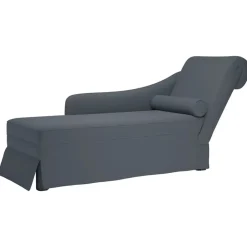 Stoelen*vidaXL Chaise longue met bolster&rechterarmleuning fluweel Donkergrijs