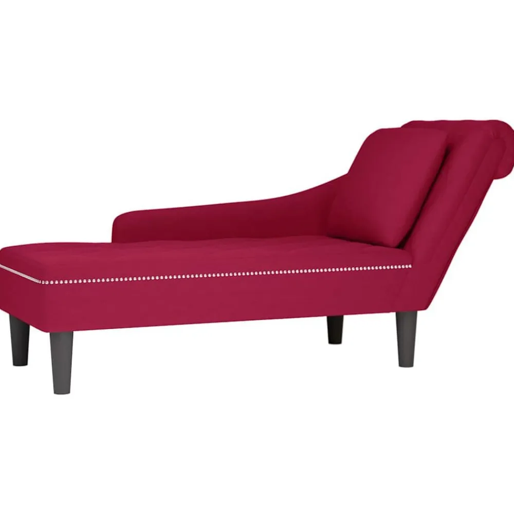 Chaise longue met kussen en rechterarmleuning fluweel>vidaXL Outlet