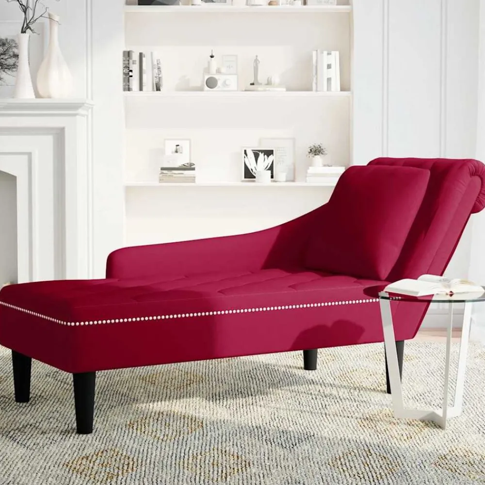 Chaise longue met kussen en rechterarmleuning fluweel>vidaXL Outlet