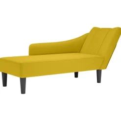 Stoelen*vidaXL Chaise longue met rechterarmleuning fluweel Geel