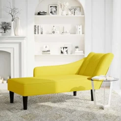 Stoelen*vidaXL Chaise longue met rechterarmleuning fluweel Geel