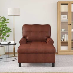 Chaise Lounge 91 x 157 x 91 cm Nep Leer><noscript><img width=