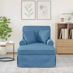 Chaise Lounge met Rok met kussen 3 pcs Katoen Stof><noscript><img width=