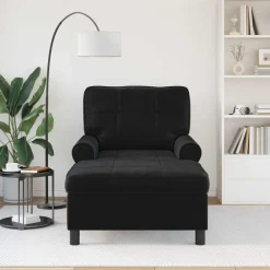Chaise Lounge met kussen 91 x 157 x 91 cm Fluweel><noscript><img width=
