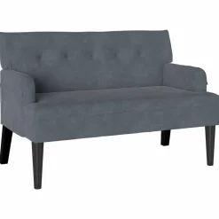 Bankjes*vidaXL Chesterfield Bank 112 x 65,5 x 75 cm Fluweel Donkergrijs