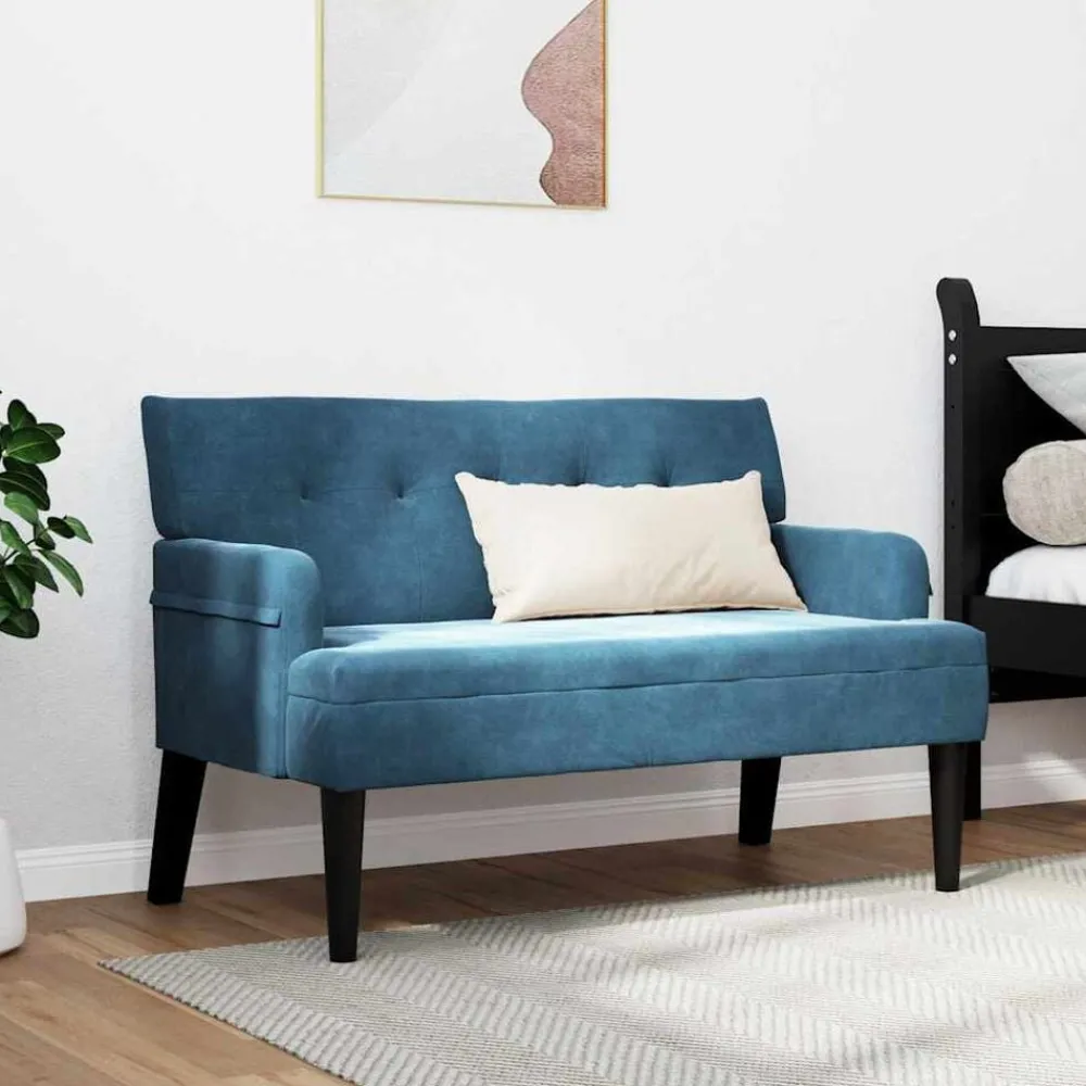 Chesterfield Bank 112 x 65,5 x 75 cm Fluweel>vidaXL Best