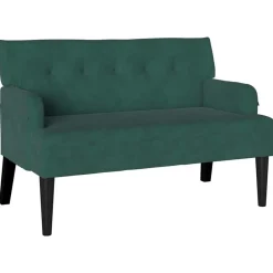 Bankjes*vidaXL Chesterfield Bank 112 x 65,5 x 75 cm Fluweel Donkergroen