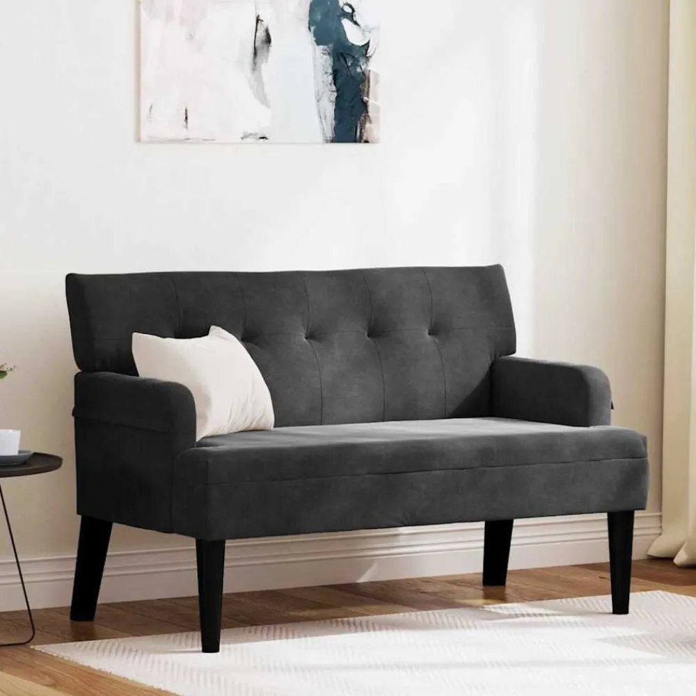 Chesterfield Bank 112 x 65,5 x 75 cm Fluweel>vidaXL New