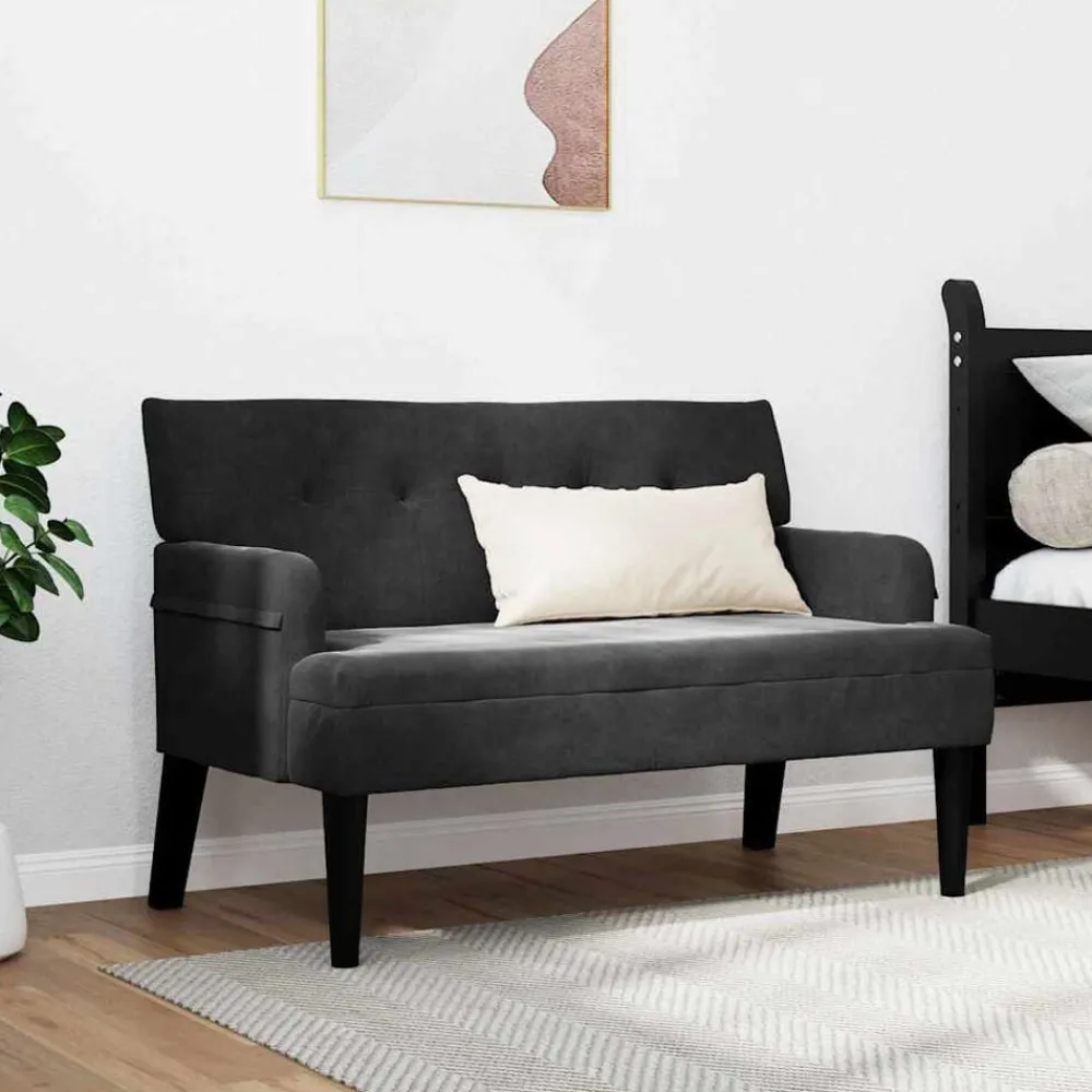 Chesterfield Bank 112 x 65,5 x 75 cm Fluweel>vidaXL New