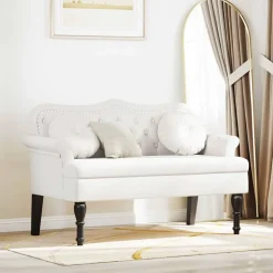 Chesterfield Bank met kussen 120,5 x 65 x 75 cm Nep Leer>vidaXL Sale