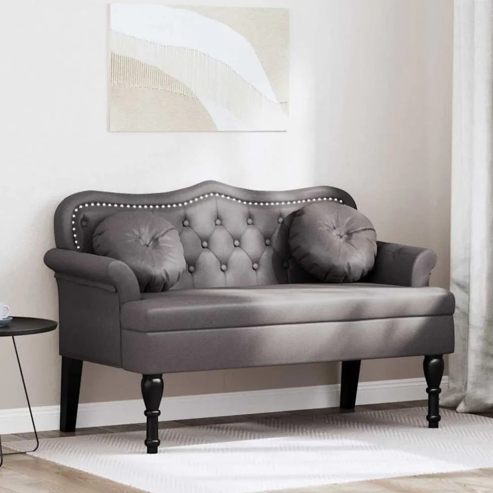 Chesterfield Bank met kussen 120,5 x 65 x 75 cm Nep Leer>vidaXL Sale