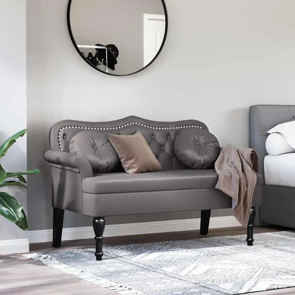 Chesterfield Bank met kussen 120,5 x 65 x 75 cm Nep Leer>vidaXL Sale