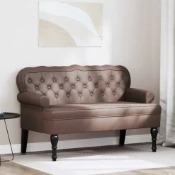 Chesterfield Bank 119,5 x 64,5 x 75 cm Nep Leer>vidaXL Online