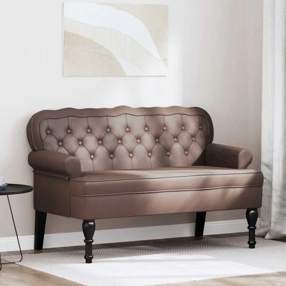 Chesterfield Bank 119,5 x 64,5 x 75 cm Nep Leer>vidaXL Online
