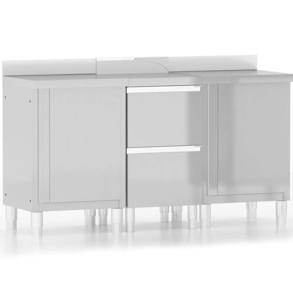 Commerciële Keukenkasten 3 stuks Roestvrij Staal>vidaXL New